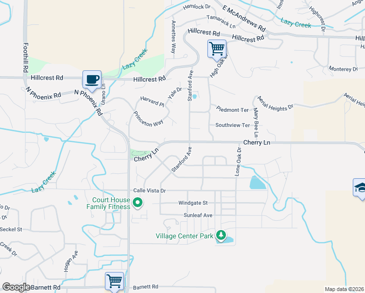 map of restaurants, bars, coffee shops, grocery stores, and more near 3895 Cherry Lane in Medford