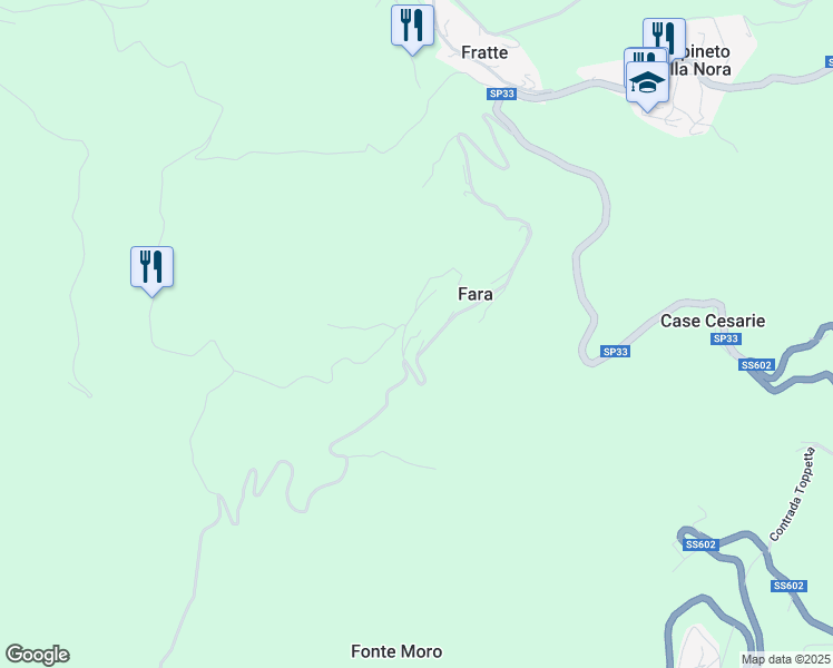 map of restaurants, bars, coffee shops, grocery stores, and more near 27 Contrada Fara in Provincia di Pescara