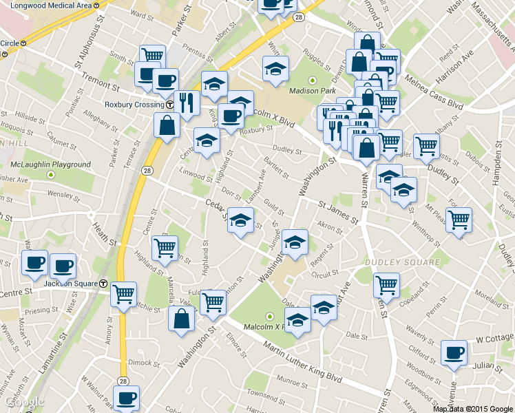 map of restaurants, bars, coffee shops, grocery stores, and more near in 