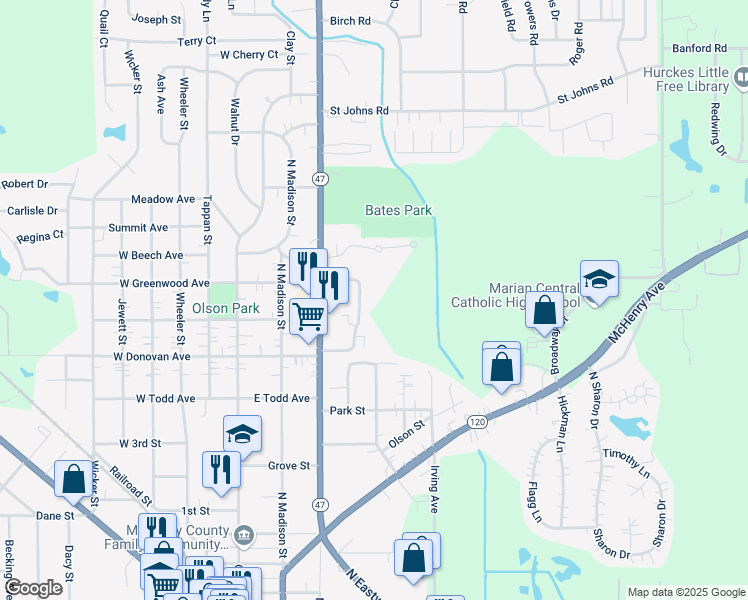map of restaurants, bars, coffee shops, grocery stores, and more near 1188 Greenwood Circle in Woodstock