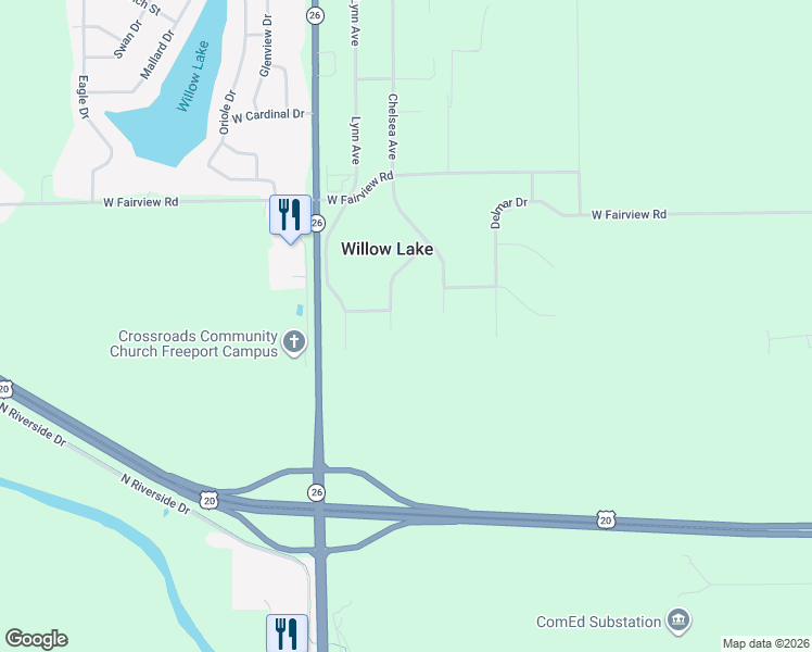 map of restaurants, bars, coffee shops, grocery stores, and more near 1891 Spring Brook Drive in Freeport