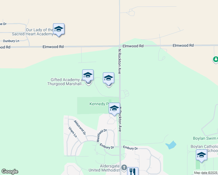 map of restaurants, bars, coffee shops, grocery stores, and more near 4704 North Rockton Avenue in Rockford