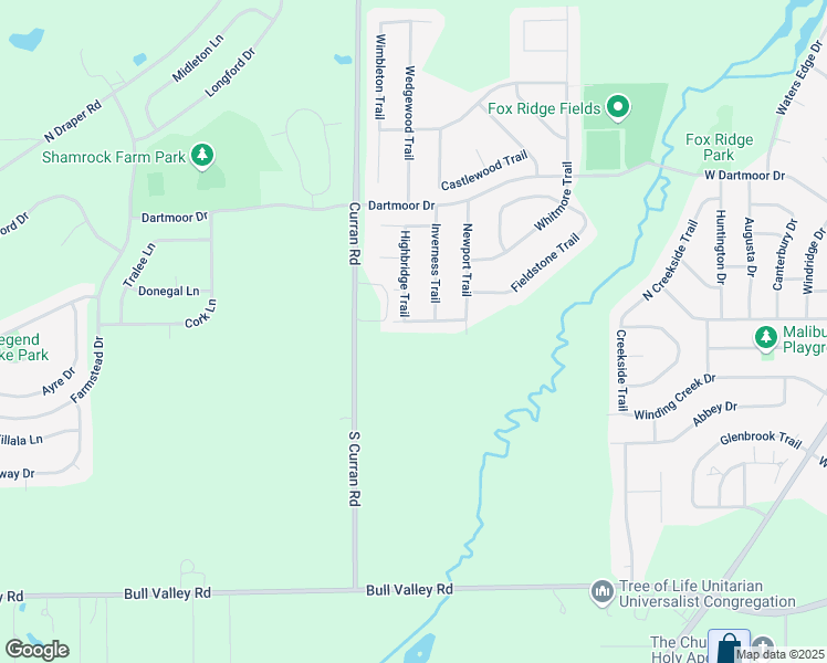 map of restaurants, bars, coffee shops, grocery stores, and more near 202 Highbridge Trail in McHenry