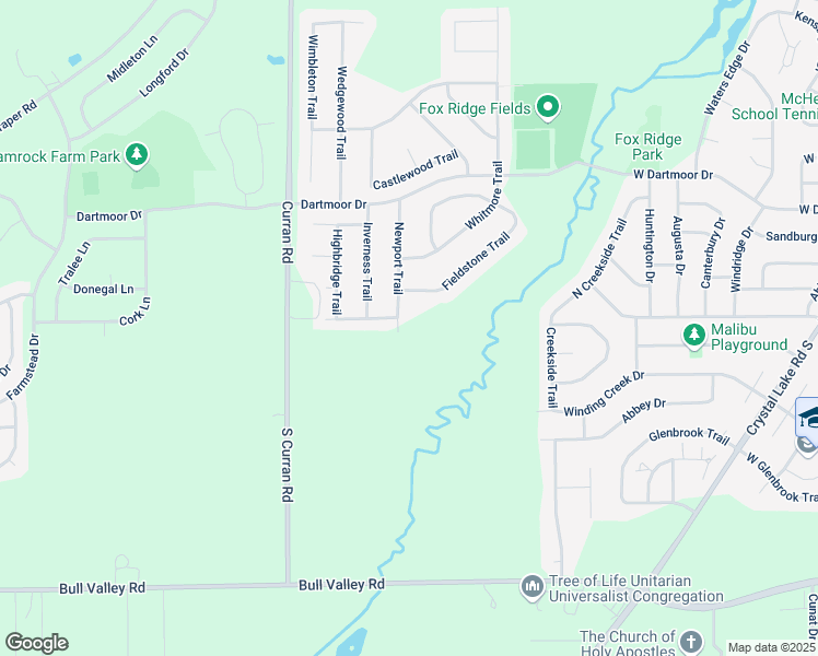 map of restaurants, bars, coffee shops, grocery stores, and more near 5851 Fieldstone Trail in McHenry