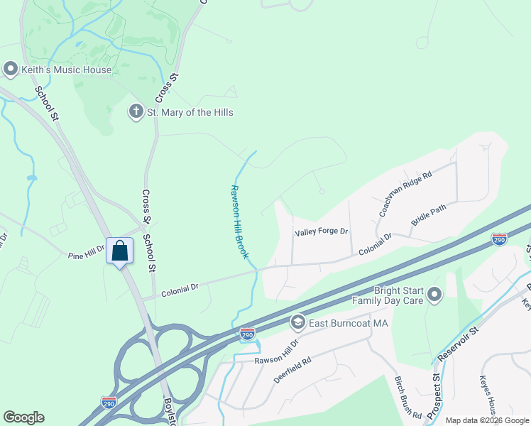 map of restaurants, bars, coffee shops, grocery stores, and more near 7 Jacobson Drive in Shrewsbury