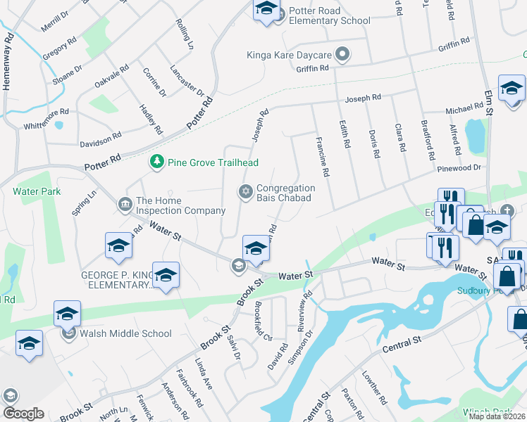 map of restaurants, bars, coffee shops, grocery stores, and more near 18 Swanson Road in Framingham