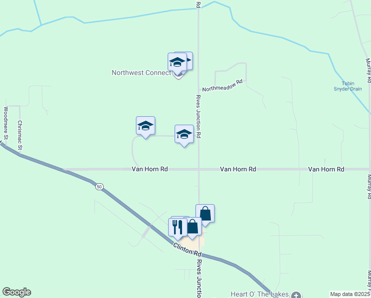 map of restaurants, bars, coffee shops, grocery stores, and more near 6700 Rives Junction Road in Jackson