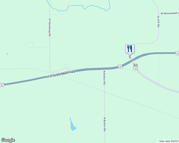 map of restaurants, bars, coffee shops, grocery stores, and more near 5627 U.S. 20 in Freeport