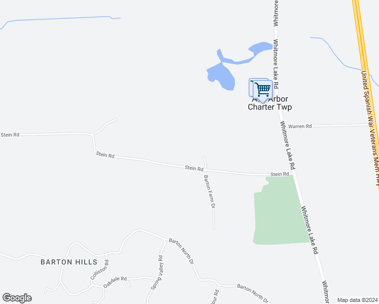 map of restaurants, bars, coffee shops, grocery stores, and more near 3982 Barton Farm Court in Ann Arbor