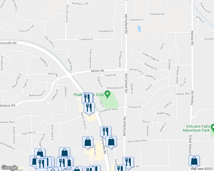 map of restaurants, bars, coffee shops, grocery stores, and more near 6818 Winterberry Road in Loves Park
