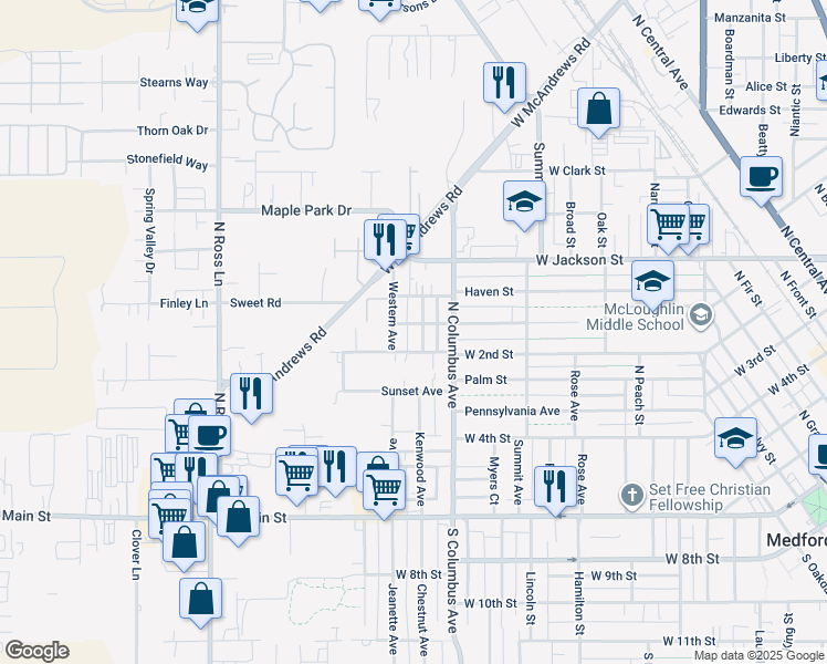 map of restaurants, bars, coffee shops, grocery stores, and more near 413 Kenwood Avenue in Medford