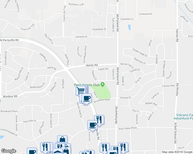 map of restaurants, bars, coffee shops, grocery stores, and more near 4605 Pagoda Drive in Loves Park