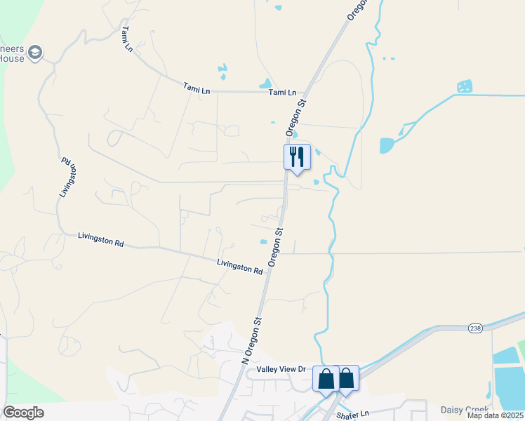 map of restaurants, bars, coffee shops, grocery stores, and more near 883 Old Stage Road in Central Point