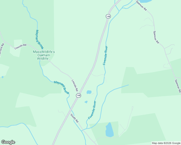 map of restaurants, bars, coffee shops, grocery stores, and more near 1292 North Brookfield Road in Oakham