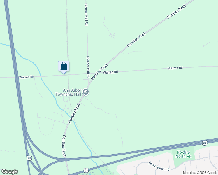 map of restaurants, bars, coffee shops, grocery stores, and more near 1700 Warren Road in Ann Arbor