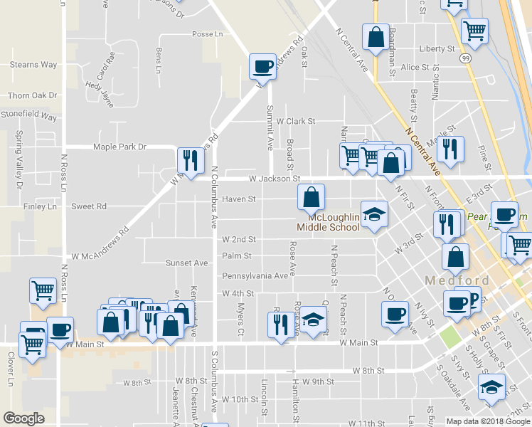 map of restaurants, bars, coffee shops, grocery stores, and more near 456 Fairmount Street in Medford