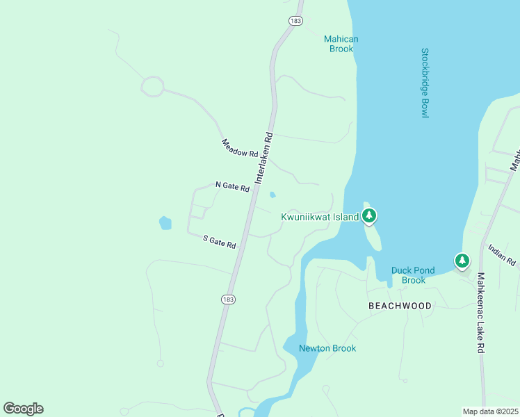 map of restaurants, bars, coffee shops, grocery stores, and more near 60 Interlaken Road in West Stockbridge