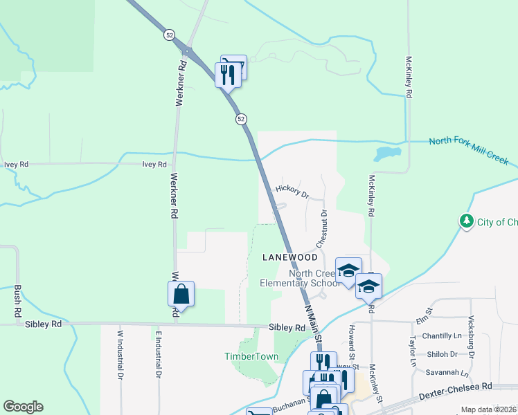 map of restaurants, bars, coffee shops, grocery stores, and more near 901 North Main Street in Chelsea