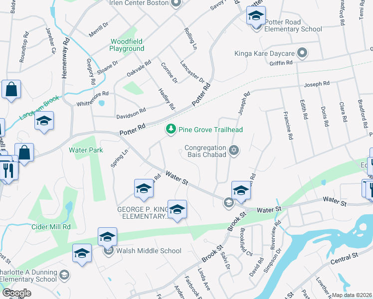 map of restaurants, bars, coffee shops, grocery stores, and more near 13 Craig Road in Framingham