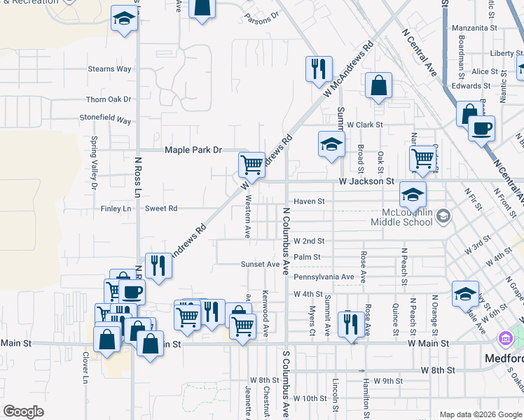 map of restaurants, bars, coffee shops, grocery stores, and more near 513 Kenwood Avenue in Medford