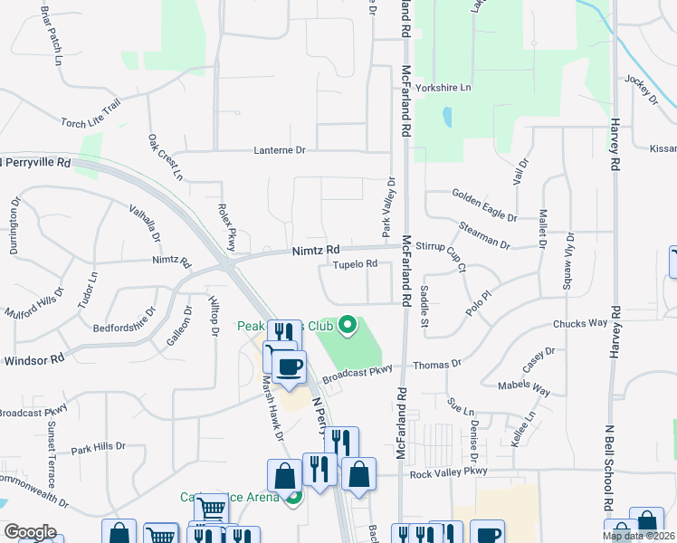 map of restaurants, bars, coffee shops, grocery stores, and more near 6827 Tupelo Road in Loves Park