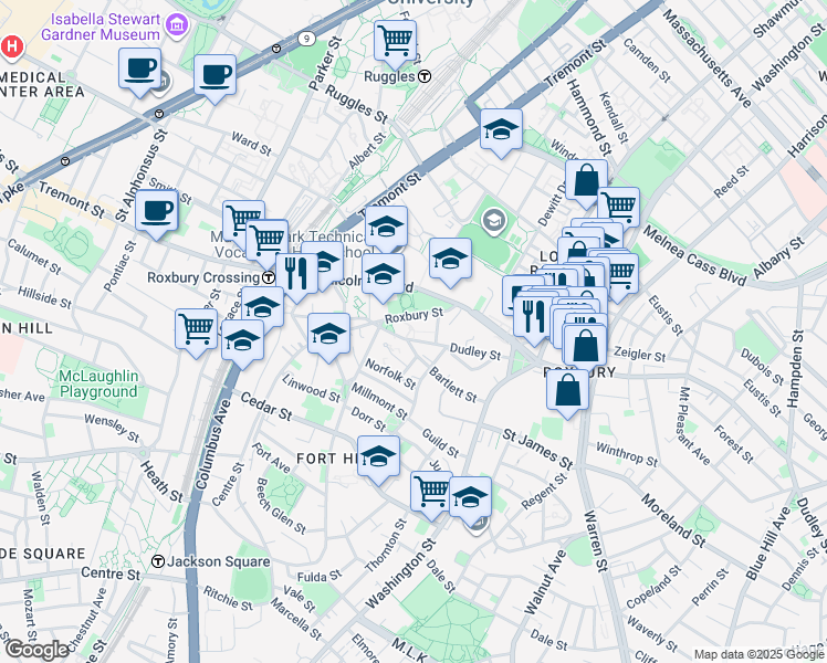 map of restaurants, bars, coffee shops, grocery stores, and more near 10 Putnam Street in Boston