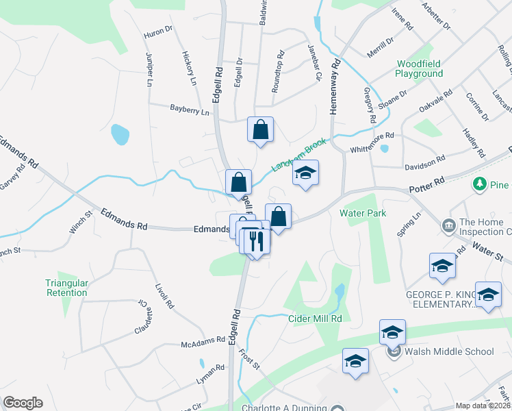 map of restaurants, bars, coffee shops, grocery stores, and more near 915 Edgell Road in Framingham