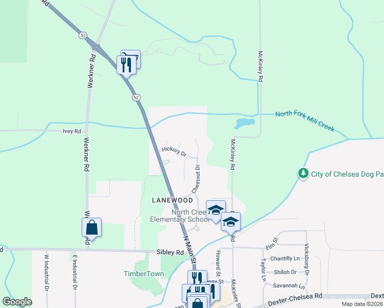 map of restaurants, bars, coffee shops, grocery stores, and more near 10 Hickory Drive in Chelsea