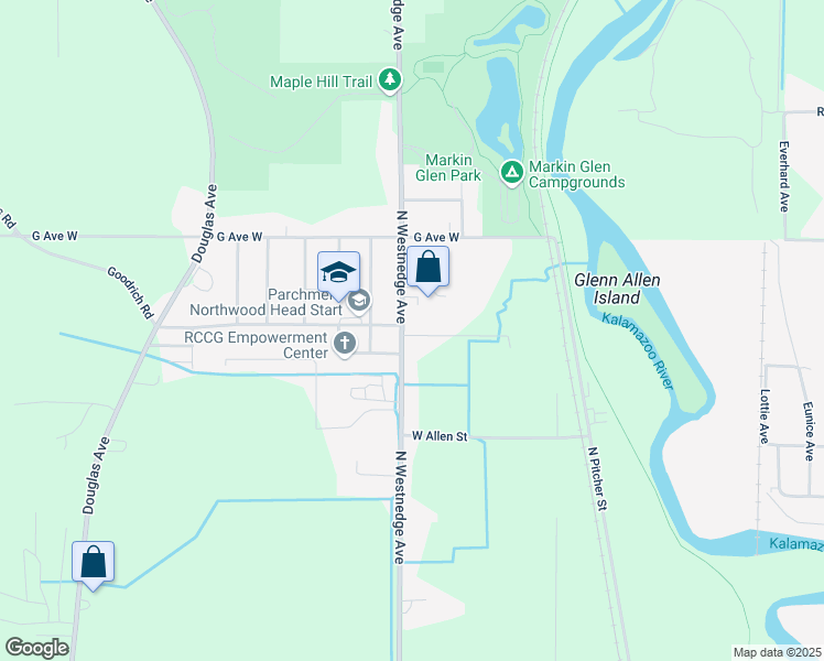 map of restaurants, bars, coffee shops, grocery stores, and more near 4005 North Westnedge Avenue in Kalamazoo