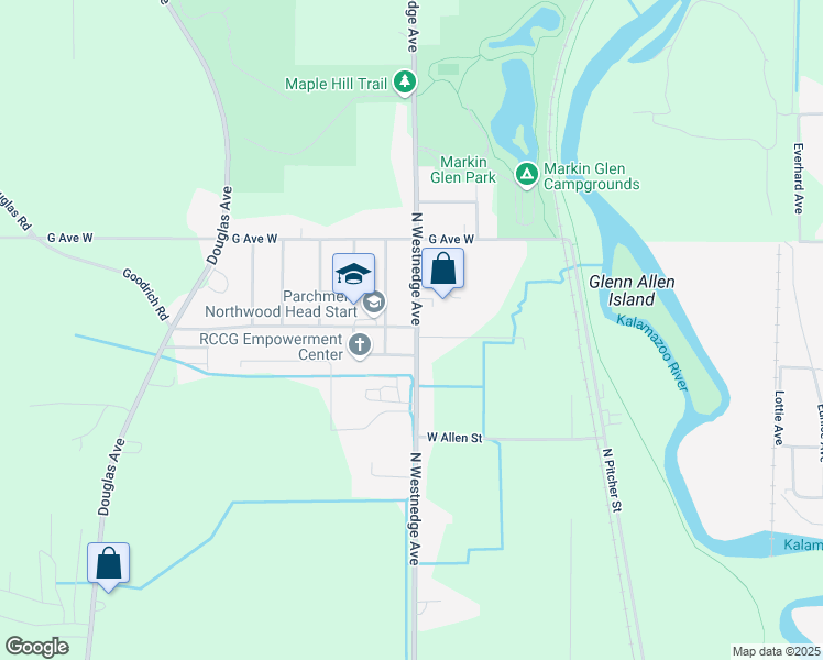 map of restaurants, bars, coffee shops, grocery stores, and more near 4005 North Westnedge Avenue in Kalamazoo