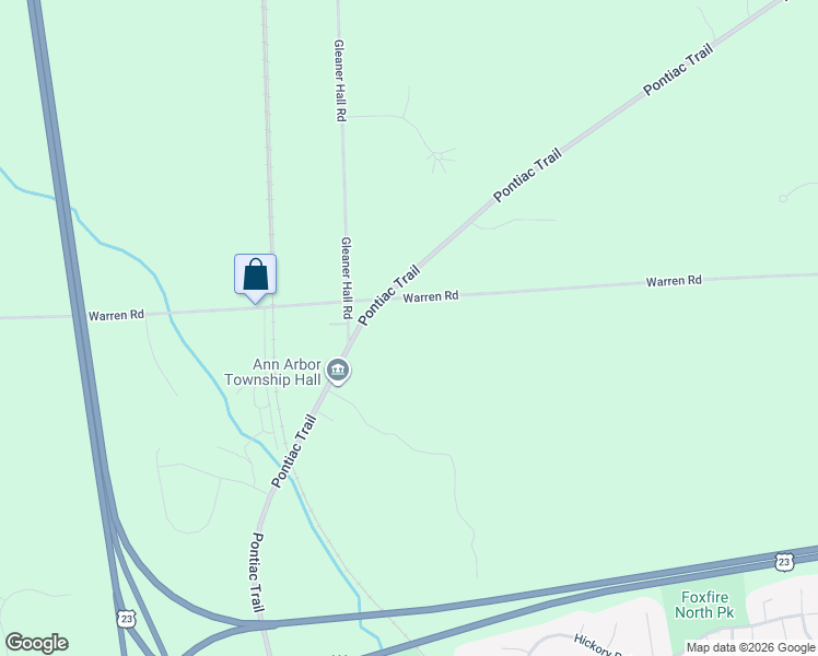 map of restaurants, bars, coffee shops, grocery stores, and more near 1700 Warren Road in Ann Arbor