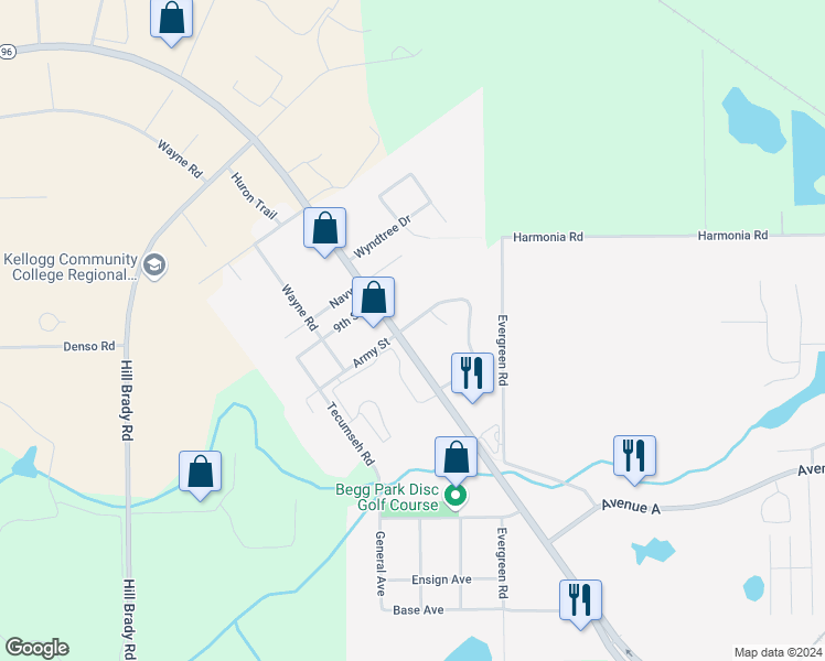 map of restaurants, bars, coffee shops, grocery stores, and more near 2 Tony Tiger Trail in Springfield