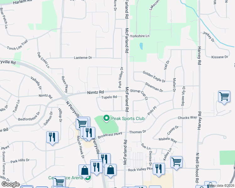 map of restaurants, bars, coffee shops, grocery stores, and more near 4657 White Spire Drive in Loves Park