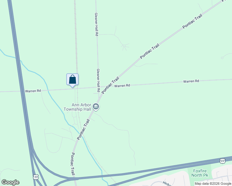 map of restaurants, bars, coffee shops, grocery stores, and more near 1700 Warren Road in Ann Arbor