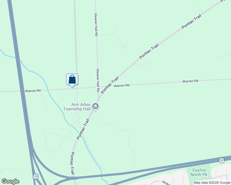 map of restaurants, bars, coffee shops, grocery stores, and more near 1700 Warren Road in Ann Arbor