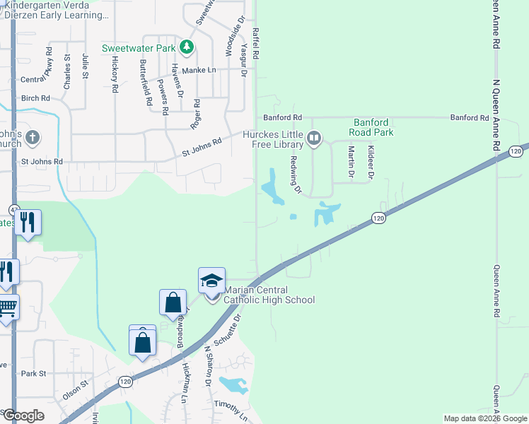 map of restaurants, bars, coffee shops, grocery stores, and more near 300 Raffel Road in Woodstock