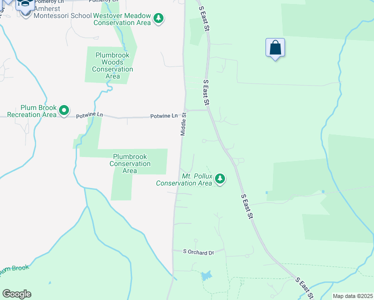 map of restaurants, bars, coffee shops, grocery stores, and more near 306 Middle Street in Amherst