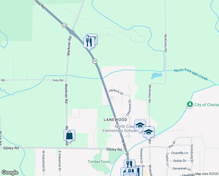 map of restaurants, bars, coffee shops, grocery stores, and more near 901 North Main Street in Chelsea