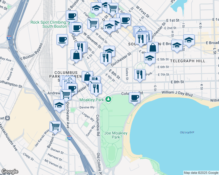 map of restaurants, bars, coffee shops, grocery stores, and more near 19 General Jozef Pilsudski Way in Boston