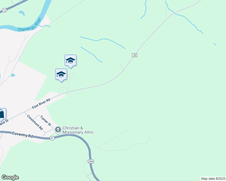 map of restaurants, bars, coffee shops, grocery stores, and more near 1540 County Road 32 in Greene