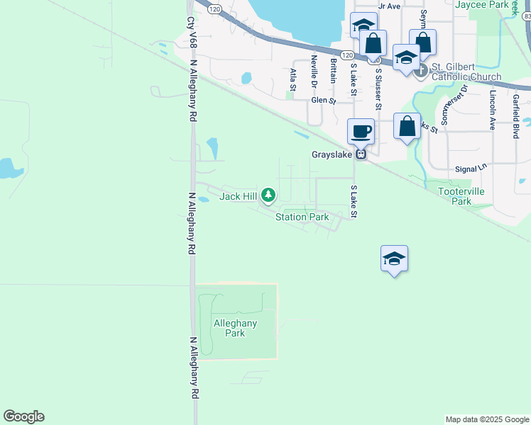 map of restaurants, bars, coffee shops, grocery stores, and more near 273 Station Park Circle in Grayslake