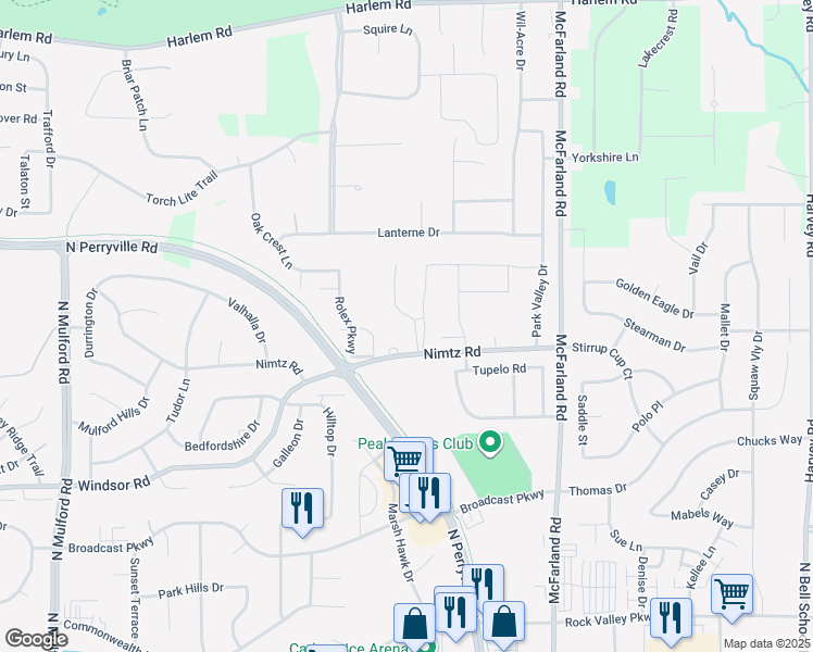 map of restaurants, bars, coffee shops, grocery stores, and more near 4888 Pine Cone Court in Loves Park