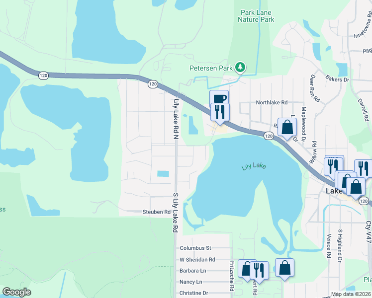 map of restaurants, bars, coffee shops, grocery stores, and more near 719 East Boulevard in McHenry