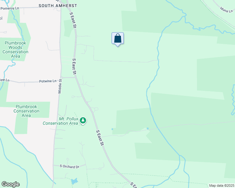 map of restaurants, bars, coffee shops, grocery stores, and more near 1350 South East Street in Amherst