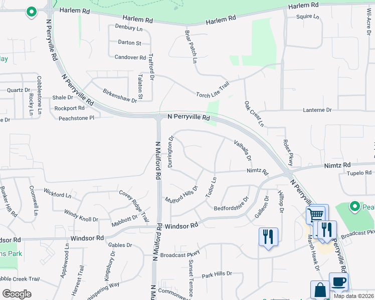 map of restaurants, bars, coffee shops, grocery stores, and more near 6056 Nimtz Road in Loves Park