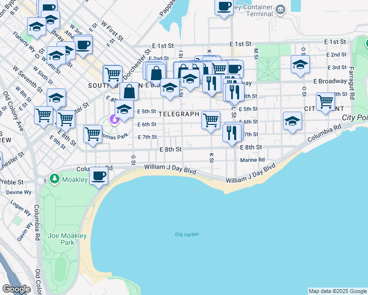 map of restaurants, bars, coffee shops, grocery stores, and more near in Boston