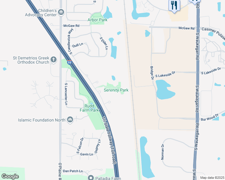 map of restaurants, bars, coffee shops, grocery stores, and more near 1561 South Candlestick Way in Waukegan