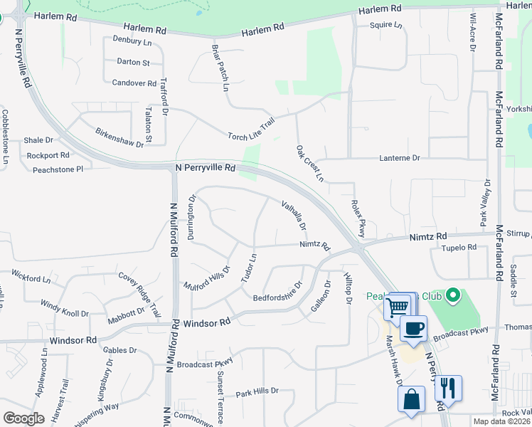 map of restaurants, bars, coffee shops, grocery stores, and more near 6357 Tudor Lane in Loves Park