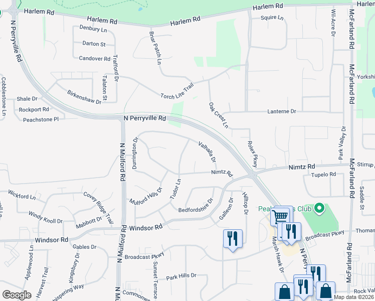 map of restaurants, bars, coffee shops, grocery stores, and more near 6357 Tudor Lane in Loves Park