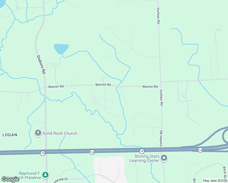 map of restaurants, bars, coffee shops, grocery stores, and more near 5530 Warren Road in Ann Arbor